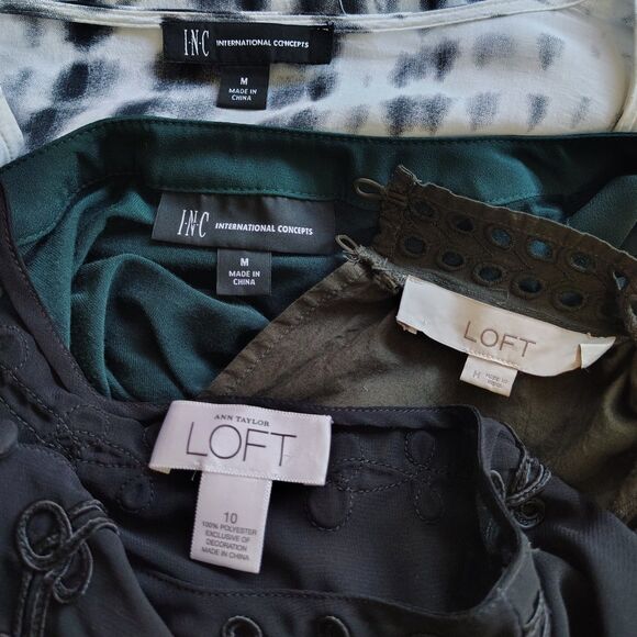 LOFT & INC Boho Blouses BUNDLE Medium Women's Long Sleeve Dress & Casual Lot - Picture 7 of 7